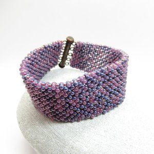 Right angle woven Pnut seed bead bracelet